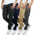 thumbnail image 6 of 3-Pack Men's Flex-Stretch Cotton Cargo Pants, 31-Inch Inseam - Comfortable and Durable, 6 of 7