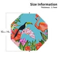 thumbnail image 2 of Honeii Tropical Jungle Flamingo print Leather Coaster Set of 4, ideal for safeguarding your furniture from drinks spills and effortless cleanup-Octagon, 2 of 6
