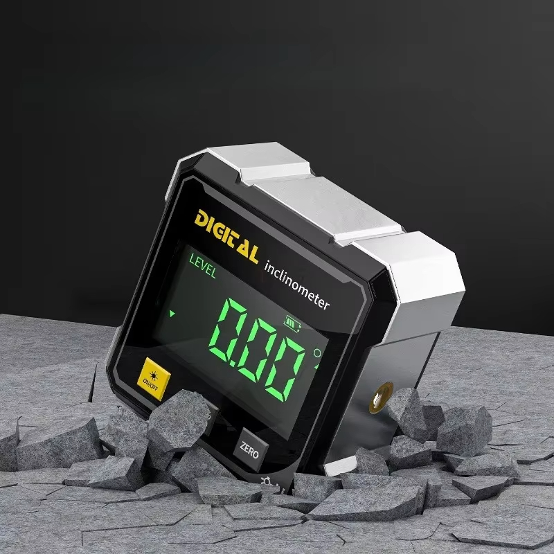 Professional 360-Degree Digital Angle Gauge with Magnetic Base, Laser Guide, and LCD Display | Pocket-sized Electronic Level & Inclinometer