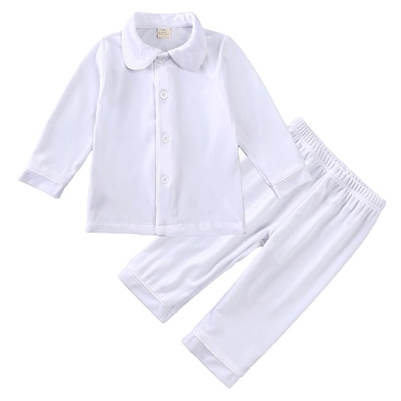 Gubotare Little Boys Pajamas Kids & Toddler Boys Pajamas 2 Piece Pjs Set Cotton Sleepwear Size 6 9 Months (White,6-9 Months)