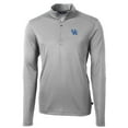 thumbnail image 2 of Men's Cutter & Buck Gray Kentucky Wildcats Big & Tall Virtue Eco Pique Recycled Quarter-Zip Pullover Top, 2 of 3