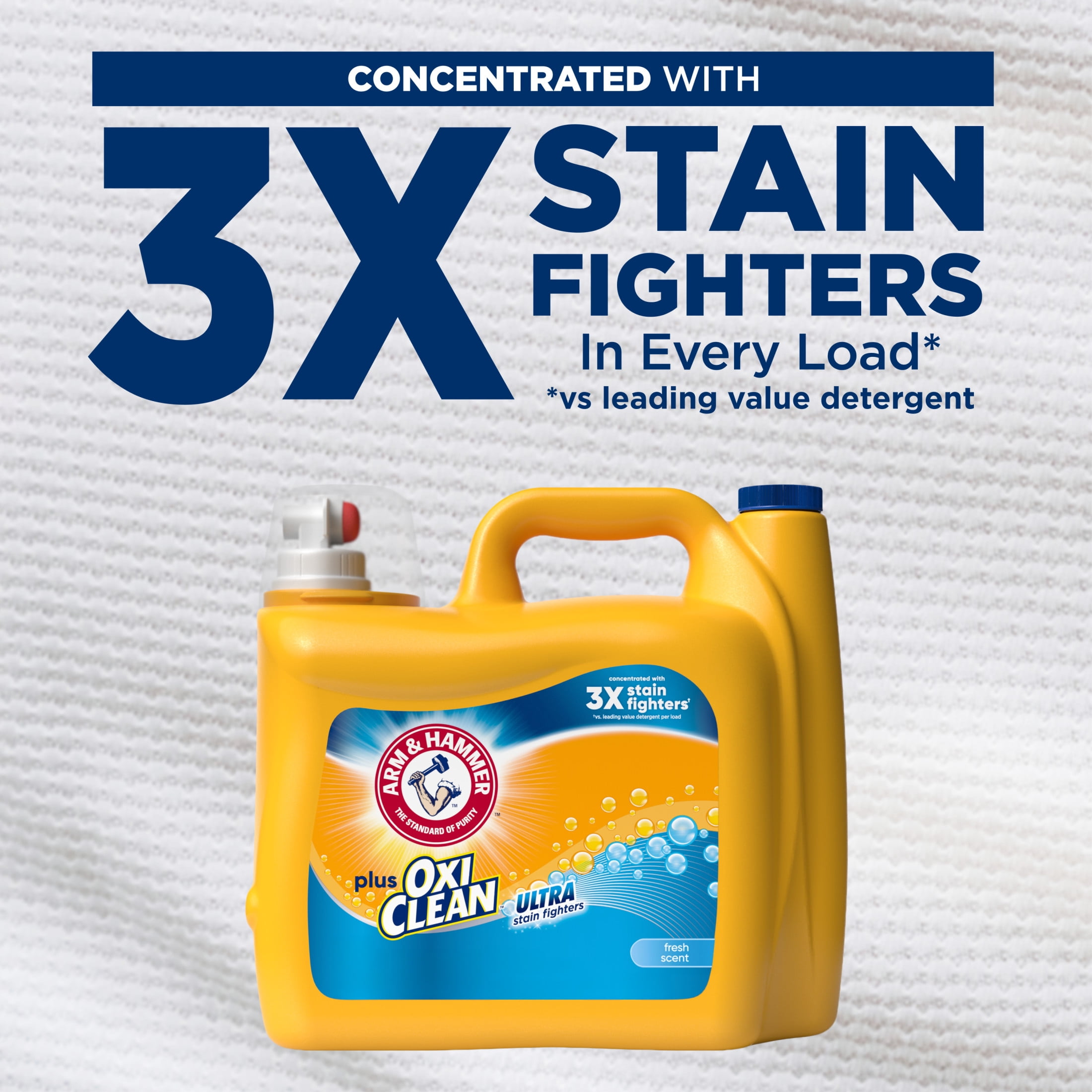 (2 pack) ARM & HAMMER Plus OxiClean Ultra Stain Fighters Liquid Laundry Detergent, Fresh Scent 158.6 Fl Oz