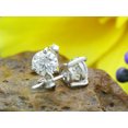 thumbnail image 4 of AFFY 14K White Gold Post & 925 Sterling Silver 2 Carat 6.5MM Round Moissanite Diamond Solitaire Stud Earrings for Women, 4 of 8
