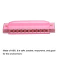 thumbnail image 3 of Uxcell Pink Clearly Colorful Translucent Harmonica 10 Holes ABS Harp Mouth with Box, 3 of 6