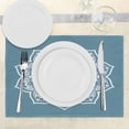 thumbnail image 3 of Ambesonne Leaf Place Mats Set of 4, Lace Style Royal Round, Standard Size, Slate Blue White, 3 of 6