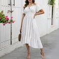 thumbnail image 7 of Enjoytime Renaissance Dress Women Off The Shoulder Ruffle Short Sleeve Midi Dresses High Low Ruffle Front Tie Vintage Plus Size Dress, 7 of 7
