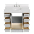 thumbnail image 5 of Ariel Stafford 42 Inch Single Oval Sink Bathroom Vanity With Carrara White Quartz Countertop 1.5 Edge In Grey, 5 of 9