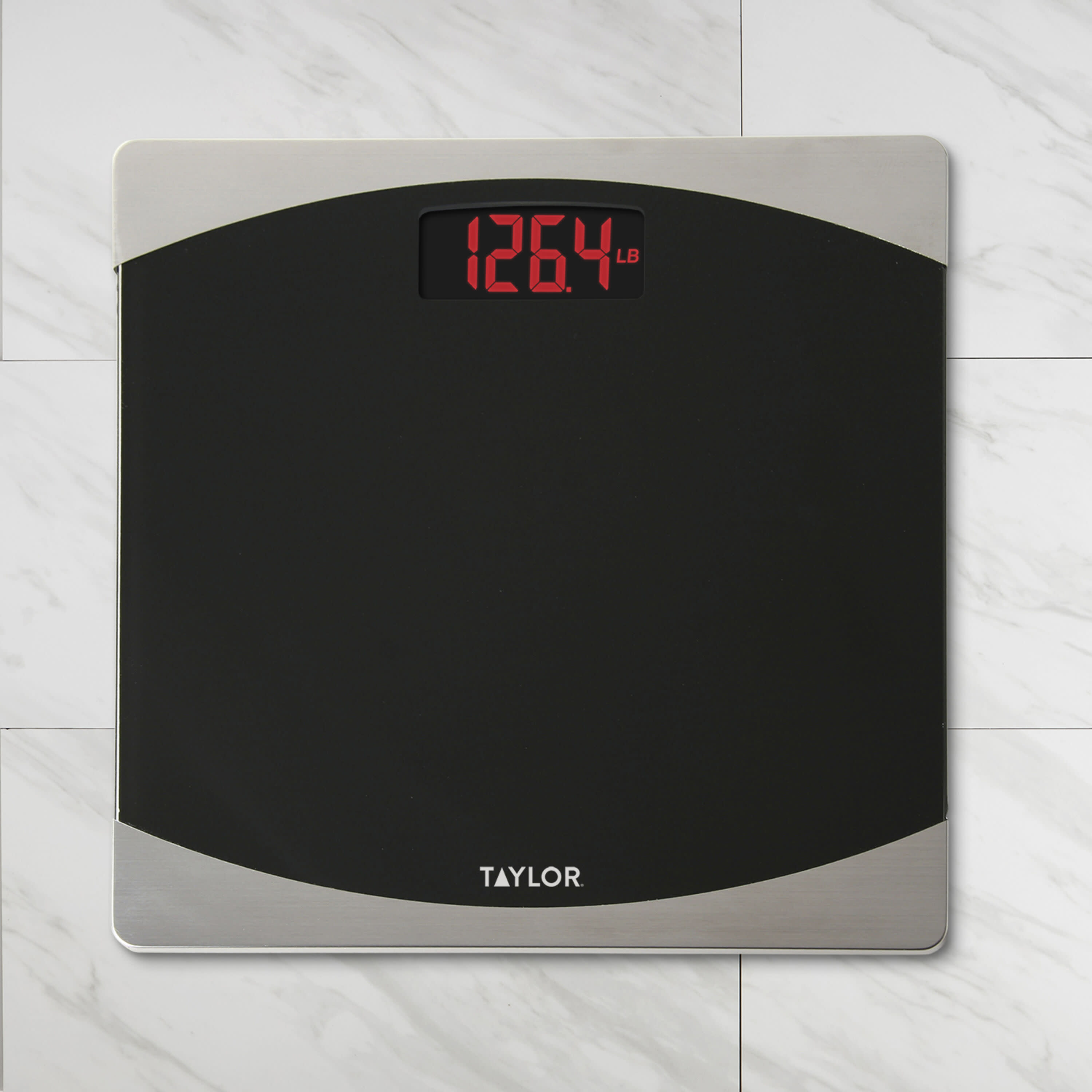 Taylor Digital Bathroom Scale Black/Metal Accents - image 4 of 9