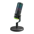 thumbnail image 1 of "Professional USB Condenser Microphone with RGB Lighting for Gaming, Streaming, and Karaoke – Plug & Play, Noise Reduction, and Volume Control for PC and Mobile Devices", 1 of 7