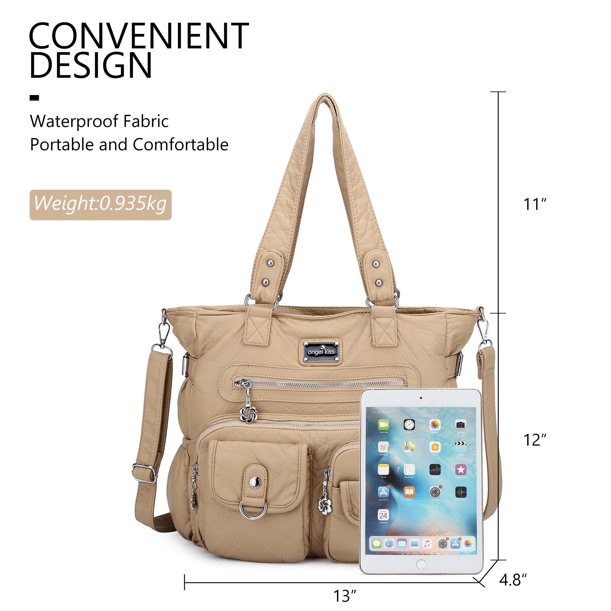 Angelkiss Purses Handbags for Women PU Tote Satchel Bags for Women Pockets Shoulder Bag