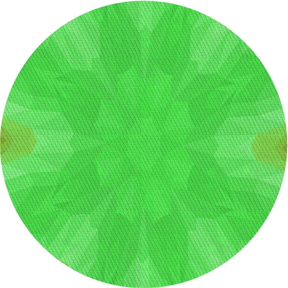 Ahgly Company Machine Washable Indoor Round Transitional Lime Green Area Rugs, 4' Round