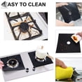 thumbnail image 6 of PULLIMORE 10 Pcs Gas Stove Protectors Cooker Covers Non-Stick Double Thickness Stove Burner Mat Cover (Black), 6 of 9