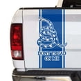thumbnail image 1 of Dont Tread On Me Gadsden Flag Truck Tailgate Vinyl Decal Sticker Compatible with most Pickup Trucks Christopher Gadsden Flag 1775 Timber Rattlesnake Decal (11" x 25", Traffic Blue), 1 of 8