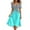 Cyan, variant on Gradient Flare Dress Women's Summer Fashion V-Neck Short Sleeve Flowy Swing Midi Dresses Casual Party Sundress,Purple S