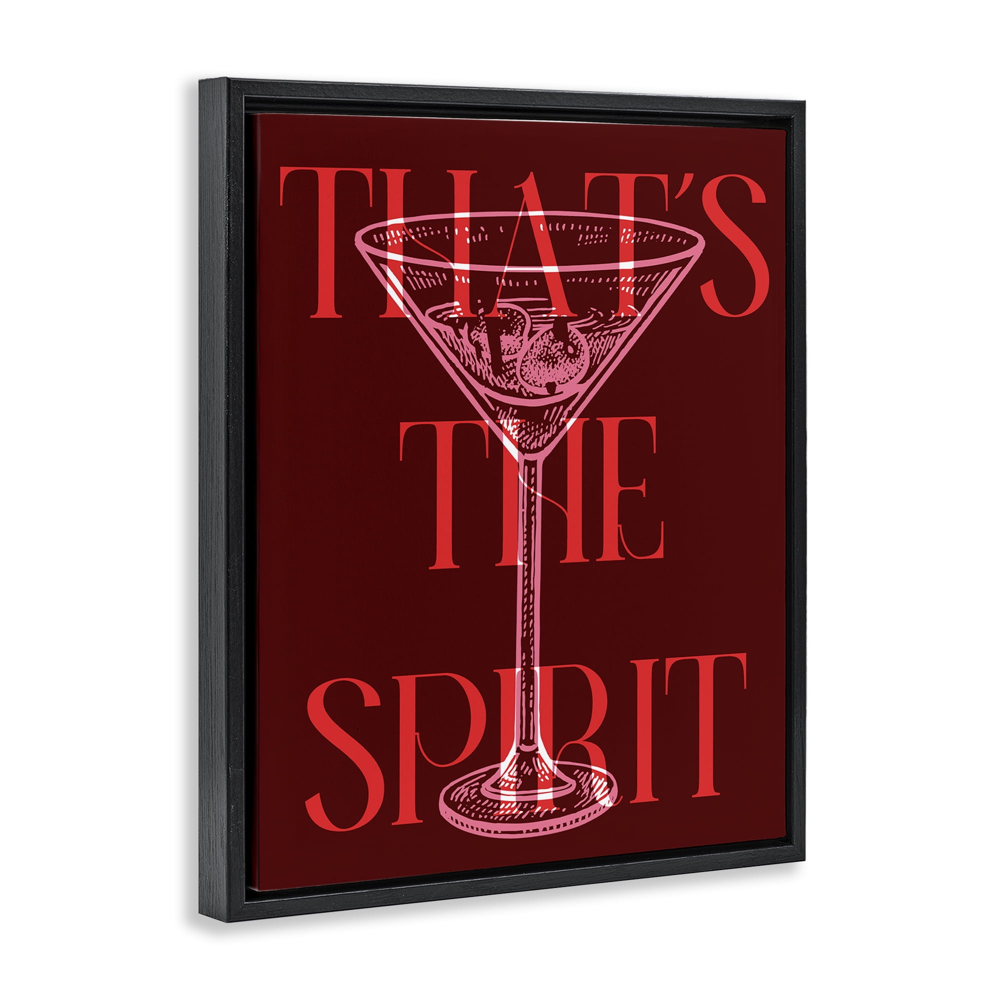 Stupell Industries That's The Spirit Martini Food & Beverage Painting Black Floater Framed Art Print Wall Art, 17 x 21