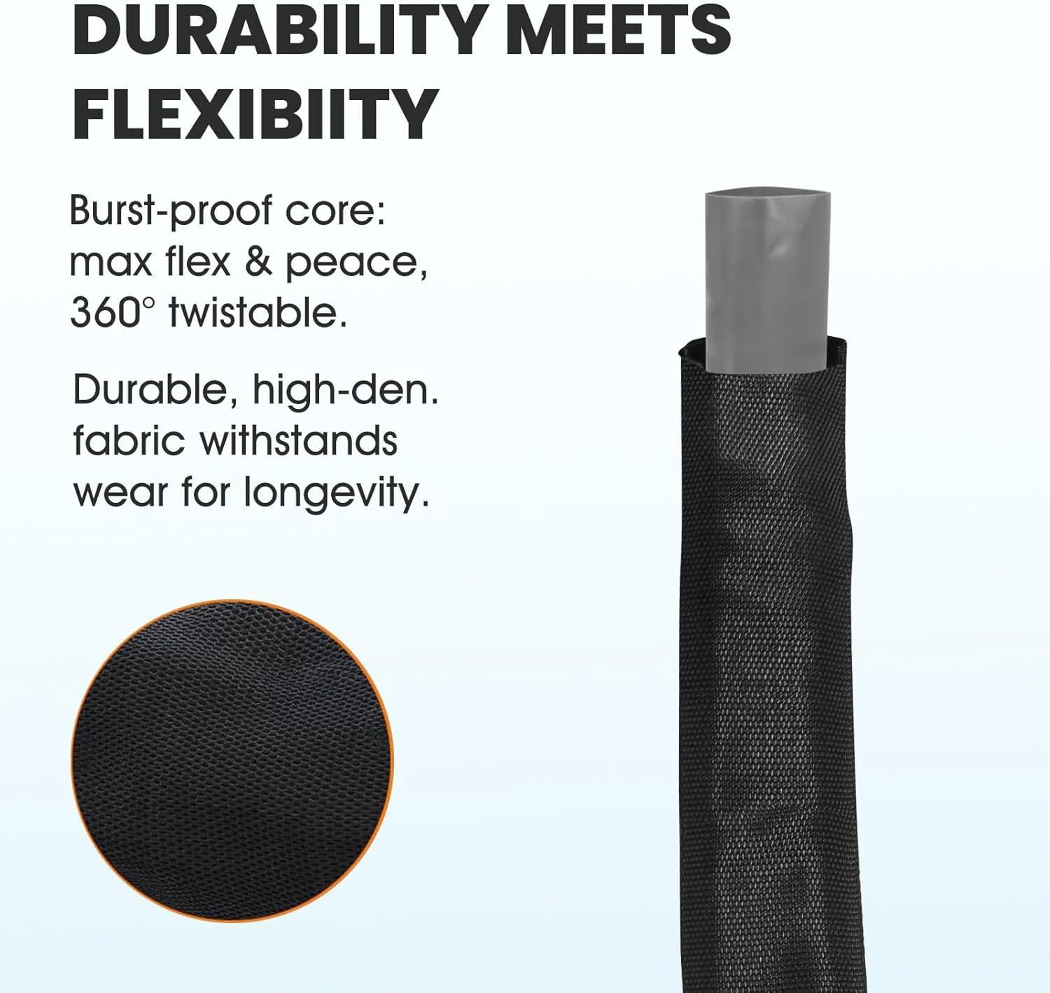 25Ft High Pressure Non-Extendable Garden Hose, Ultra-Light & Flexible Flexible Water Hose for Car Washing & Gardening