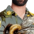 thumbnail image 5 of Starry Bees in the Sky Men's Short Sleeve Casual Printed Button Down Beach Shirts, 5 of 6