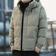 thumbnail image 5 of LpwkSSA Men's Trendy Puffer Jacket Thickened Winter Warm Hooded Solid Color Zipper Coat Ski Bubble Thicken Coat Outwear with Pockets Yellow M, 5 of 9