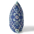 thumbnail image 2 of 18" X 18" Blue And Off White Broadcloth Floral Throw Pillow, 2 of 5
