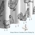 thumbnail image 6 of White Chicken Sketch Pattern Shower Curtain 36"x72" ,Bathroom Decorative Shower Curtains Set with 12 Hooks,Modern Waterproof Washable Shower Curtain, 6 of 6