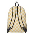 thumbnail image 3 of Yellow and White Checkered Pattern Backpack for School, Cute School Bag with Adjustable Shoulder Straps and Padded Back, 15.7"x11.8"x5.5", 3 of 5