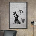 thumbnail image 3 of wall26 Framed Canvas Print Wall Art Banksy British Artist Spray Paint Kid Superhero Nurse Toy Graffiti &amp; Street Art Urban Illustrations Modern Art for Living Room, Bedroom, Office - 16"x24&q, 3 of 5
