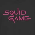 thumbnail image 2 of Junior's Squid Game Logo Pink Graphic Tee Black Large, 2 of 3