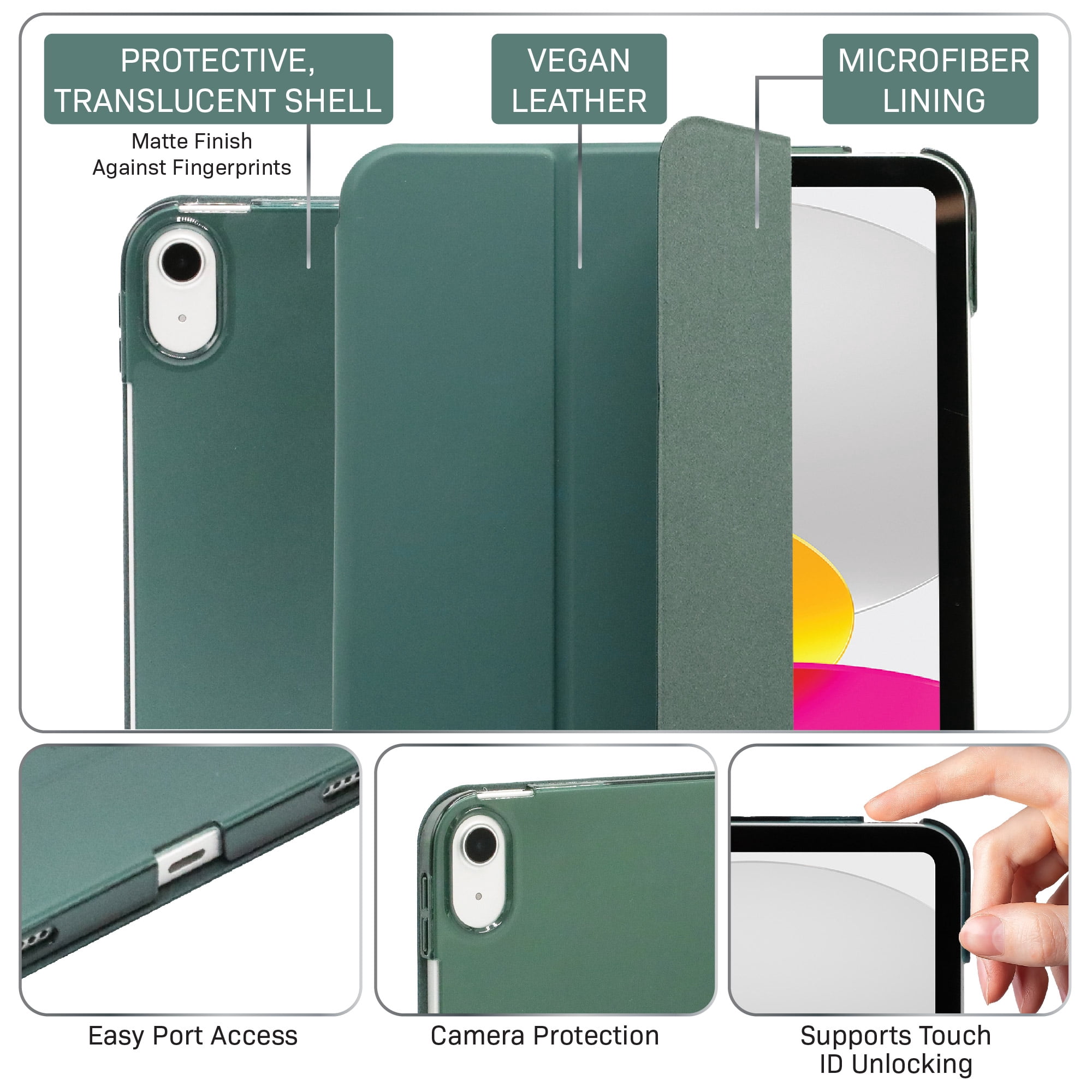 Body Glove Tablet Folio Case for iPad (A16) / iPad (10th generation) - Forest Green