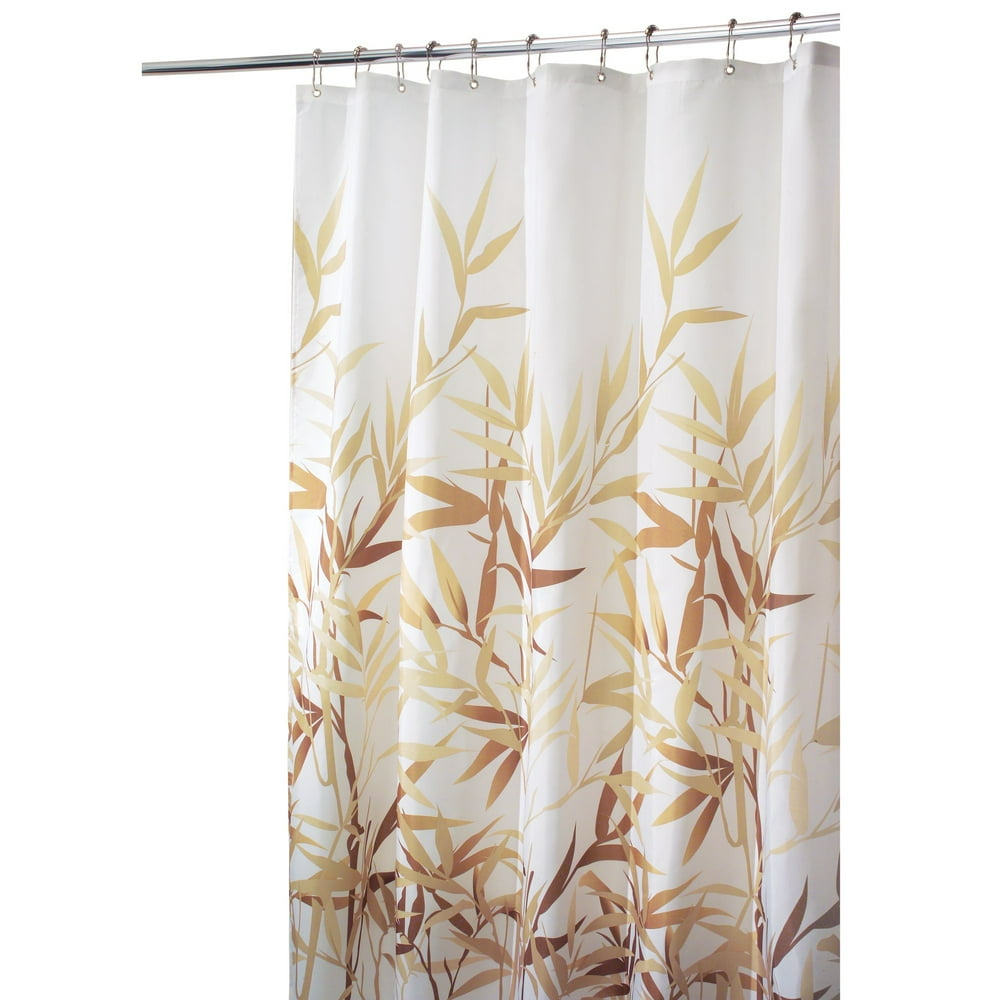 InterDesign Anzu Fabric Shower Curtain, Long, 72" x 84", Brown