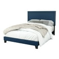 thumbnail image 4 of Home Design Ocala Queen Upholstered Panel Bed Frame with Padded Headboard and Sturdy Support, Denim Blue, Easy Assembly, 4 of 6