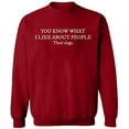 thumbnail image 2 of OXI Crewneck Sweatshirt - I Like About People Their Dogs, Basic Casual Sweatshirts for Men's and Women Fleece Sweatshirt Long Sleeve - Antiquee Cherry Small, 2 of 2