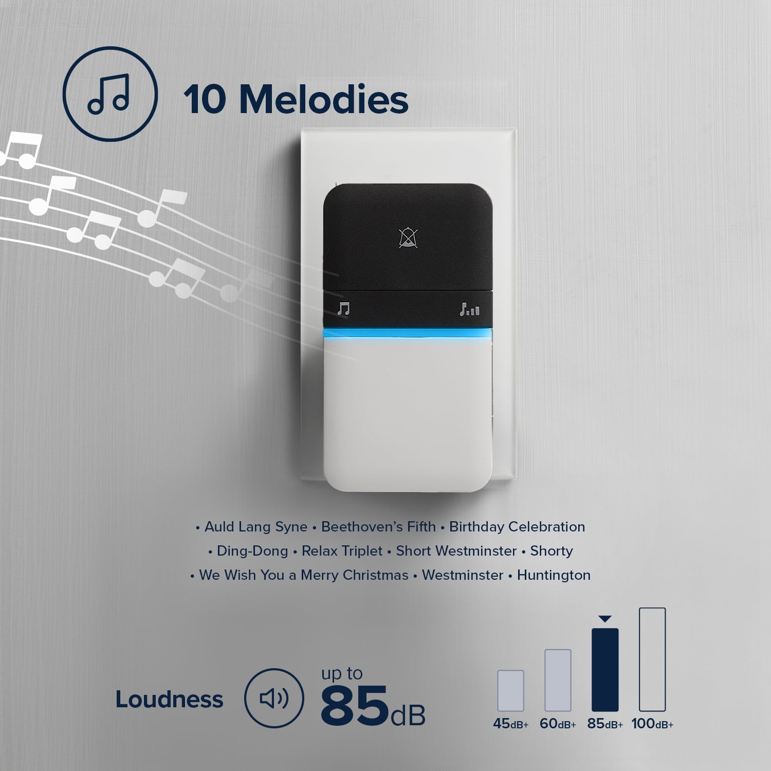 Heath Zenith Heath Zenith White and Black Wireless Lighted Plug-In Doorbell Kit with Kinetic Doorbell Button