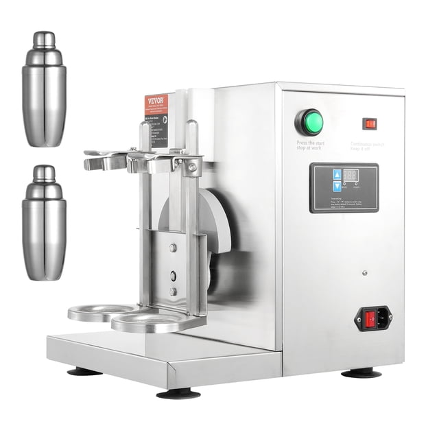 VEVOR Milkshake Maker Machine, 120W Commercial Milk Tea Shaker Machine, Double Head Milk Shake Mixer Machine, 0-180s Adjustable Milkshake Blender