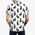 thumbnail image 3 of Balery Black Rabbit Printed Men’s Short Sleeve Polo Shirt, Midweight Men's Shirt,Golf Polo shirts -3X-Large, 3 of 8