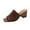 Brown, variant on Summer Womens Sandals Casual Solid Color Head High Heels Coarse Heels Cool Slippers Beige Summer Slippers Size 5.5