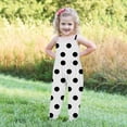 thumbnail image 3 of Odeerbi 1-6 Years Kids Girls Summer Jumpsuit Dots Print Camisole Romper Casual Breathable Comfortable Overalls Strap Bib Overall Pants Playsuit, 3 of 5