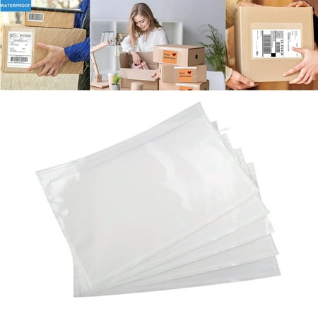 9527 Product 7.5" x 5.5" Clear Adhesive Top Loading Packing List / Shipping Label Envelopes (100 Pack)