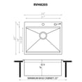 thumbnail image 2 of Ruvati Rvh8203 Vino 23" Drop In Single Basin Stainless Steel Kitchen Sink - Stainless, 2 of 7