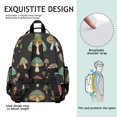 thumbnail image 5 of Mushroom and Eye Black Pattern Cute School Backpack Bag for School with Padded Back and Adjustable Shoulder Straps 15.25"x11.5"x5.25", 5 of 5