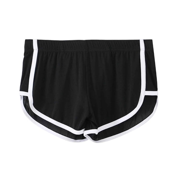 Men's Mesh Breathable Loose Shorts Comfortable Underwear Briefs Soft Elastic Waistband Lightweight Athletic SleepwearBlackXXXL