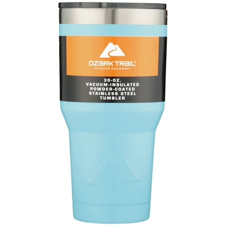 Ozark Trail Vacuum-sealed Stainless Steel Tumbler Light Blue, 30 oz