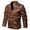 a-Khaki21966, variant on Men's Coat Autumn Winter Solid Color Leather Jacket With Asymmetric Zipper Long Sleeve Sleek Edgy Style Coat For Casual Daily Streetwear Activities Casual Outerwear