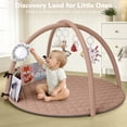 thumbnail image 6 of Baby Gym Play Mat, Caveen Baby Playmat Activity Mat with 6 Detachable Toys for Stage-Based Sensory & Motor Skill Development, Easy to Install & Clean, Baby Essentials, Khaki, 6 of 9