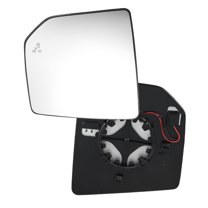 Unique Bargains Car Rearview Left Driver Side Heated Mirror Glass Replacement W/ Backing Plate FL3Z17K707D for Ford F-150 15-17
