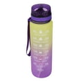 thumbnail image 2 of Small Water Bottle, 1000ML Large Capacity Food Grade Plastic Time Marker Portable Water Bottle With Sticker Rope For Gym For Cycling For Office Purple Cover Gradient,Red Cover, 2 of 8