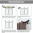 thumbnail image 7 of Heavy Duty Curtain Rods, 1 1/8 Inch Diameter Single Curtain Rod 144-240Inch(12-20ft) Extendable Length for Large Windows with End Caps Adjustable Modern Brackets-Dark Bronze, 7 of 7