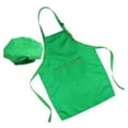 thumbnail image 3 of IFANLANDOR Toddlers Hat and Apron Kit 2Pcs Green Uniform Cloth Waterproof for Baking Handwork Painting Cooking Grilling, 3 of 8
