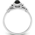 thumbnail image 2 of Sterling Silver Rhodium-Plated With Black Oval Onyx Stone Ring (Size 7) Made In Thailand qr7011-7, 2 of 5