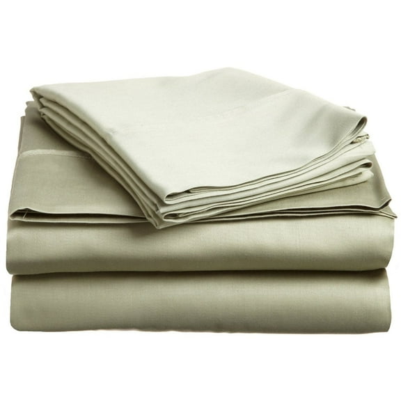 Blue Nile Mills Egyptian Cotton Solid 800-Thread Count Deep Pocket Sheet Set, California King, Sage