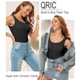 thumbnail image 3 of QRIC Tank Tops with Built in Bras for Women Wider Strap Stretch Camisoles Activewear of 2 Pack, 3 of 7